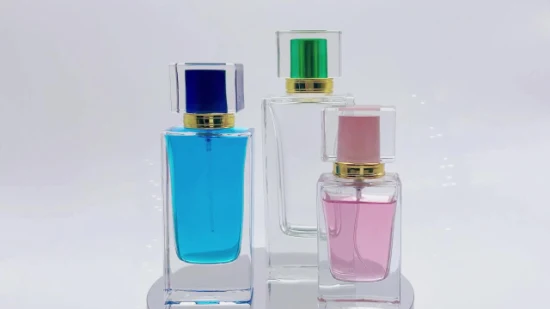 30ml 50ml 70ml Beauty Care Luxury Perfume Glass Bottle with Crimped Sprayer and Plastic Cap of Cosmetic Packaging Empty Bottle