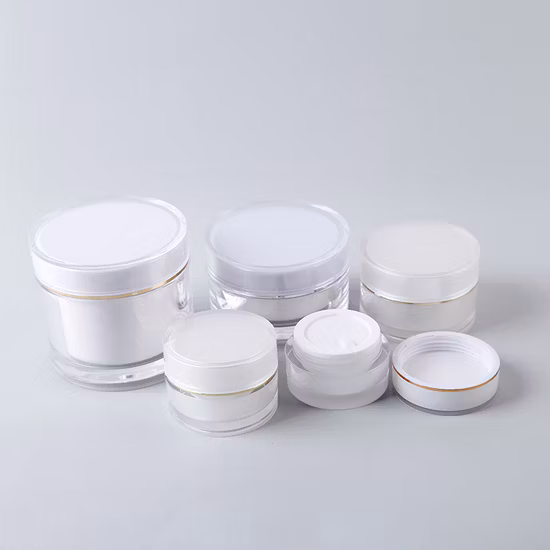 15g 30g 50g 100g Empty Luxury Acrylic Skincare Jar Plastic Double Wall Cosmetic Face Cream Plastic Jars with Lids Packaging